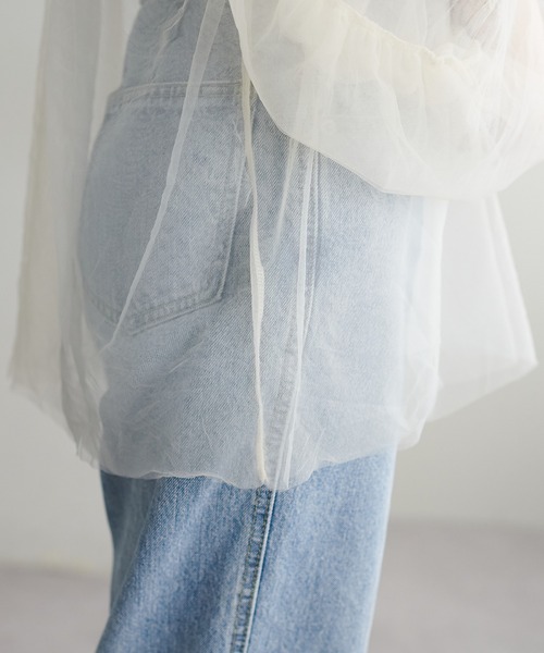 DISCOAT（ディスコート）の「【新色追加！】チュールレイヤードプルオーバー（Tシャツ/カットソー・レディース・ブラック/ピンクベージュ/アイボリー/グレー・FREE）」の22枚目の写真