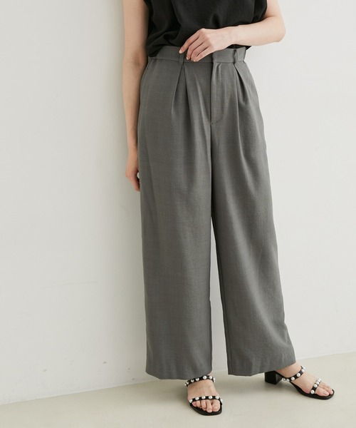 le cercle ADAM ET ROPE'(ルセルクルアダムエロペ)の「【セットアップ対応】リネンライクワイドパンツ(その他パンツ・レディース・ベージュ系その他/ピンク系その他/チャコールグレー・S/M)」の2枚目の写真