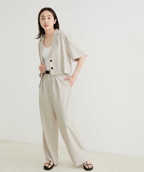 le cercle ADAM ET ROPE'(ルセルクルアダムエロペ)の「【セットアップ対応】リネンライクワイドパンツ(その他パンツ・レディース・ベージュ系その他/ピンク系その他/チャコールグレー・S/M)」の21枚目の写真