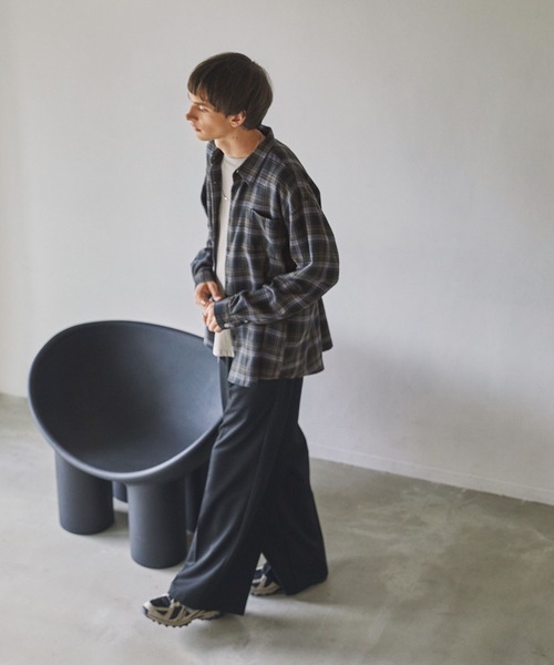 EMMA CLOTHES(エマクローズ)の「ルーズオーバーチェックL/Sネルシャツ EMMA CLOTHES(シャツ/ブラウス・メンズ・ブルー/ブラック/ブラウン/ライトカーキ・M/L)」の10枚目の写真