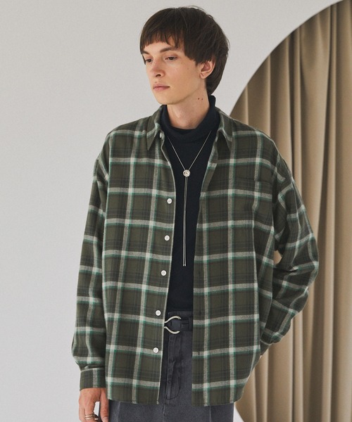 ルーズオーバーチェックL/Sネルシャツ EMMA CLOTHES（シャツ