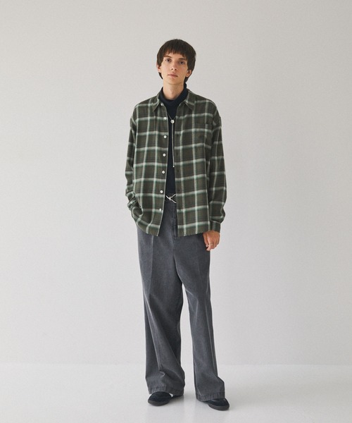 ルーズオーバーチェックL/Sネルシャツ EMMA CLOTHES（シャツ