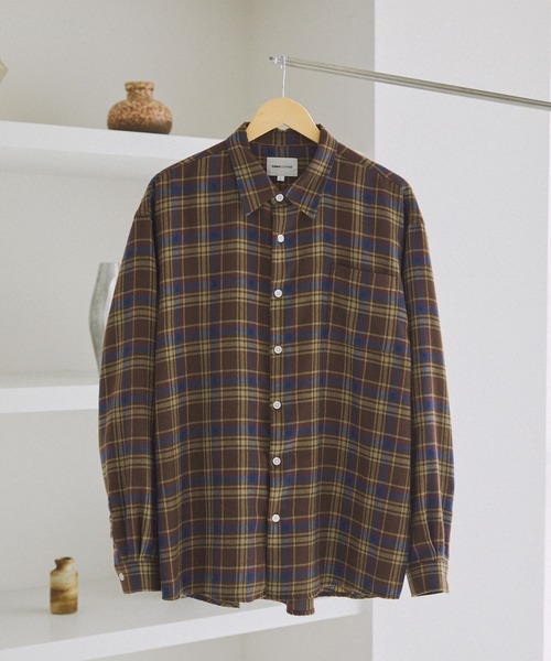 ルーズオーバーチェックL/Sネルシャツ EMMA CLOTHES（シャツ/ブラウス