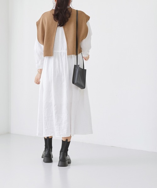 menue（メヌエ）の「厚底 ショートソックスブーツ（ブーツ・レディース・アイボリー/ブラック・LL/M/L/S）」の21枚目の写真