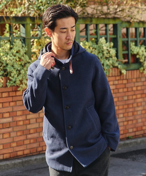 セール】フーディー スタンドカラー コート/Hooded Stand-Collar Coat