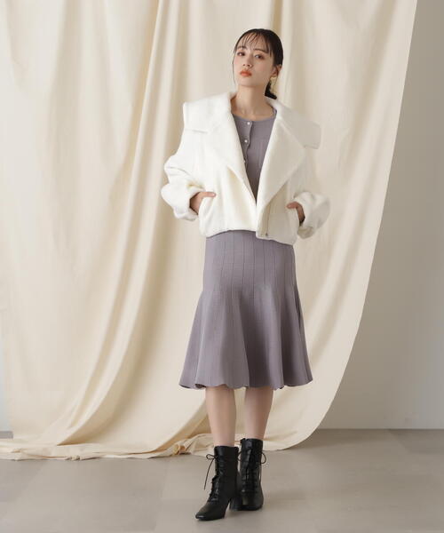 JILL by JILL STUART（ジルバイジルスチュアート）の「◇ビックカラーショートブルゾン（ブルゾン・レディース・ホワイト/ブラック・SMALL/MEDIUM）」の18枚目の写真