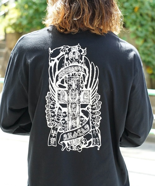 DOGTOWN(ドッグタウン)の「DT Dressen1 L/S T-SHIRTS/DOGTOWN(ドッグタウン)長袖バックプリントロンT(Tシャツ/カットソー・メンズ・ホワイト×ブラック/ブラック×ホワイト・MEDIUM/LARGE/X-LARGE)」の2枚目の写真
