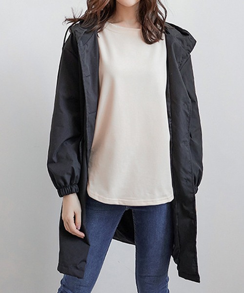 aimoha(アイモハ)の「ゆったりシルエット シンプルロングTシャツ(Tシャツ/カットソー・レディース・ホワイト/ブラック/ベージュ・MEDIUM/X-LARGE/LARGE)」の12枚目の写真