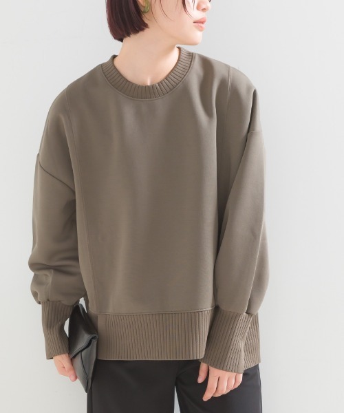 FURRY(ファーリー)の「軽量ボンディングドロップスリーブプルオーバー(Tシャツ/カットソー・レディース・グレー/グレイッシュベージュ/アイボリー/テラコッタ・FREE)」の2枚目の写真