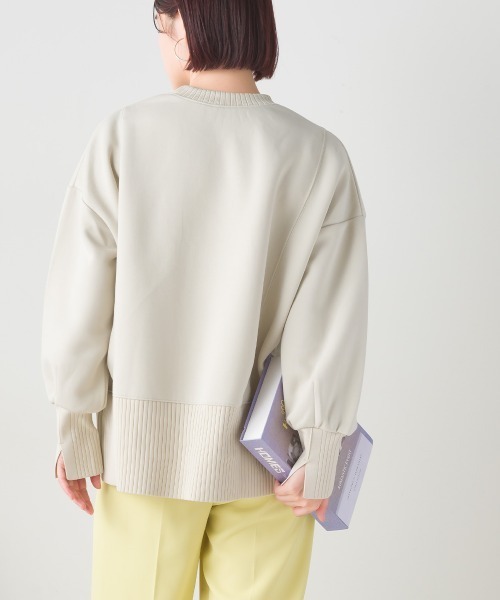 FURRY(ファーリー)の「軽量ボンディングドロップスリーブプルオーバー(Tシャツ/カットソー・レディース・グレー/グレイッシュベージュ/アイボリー/テラコッタ・FREE)」の7枚目の写真