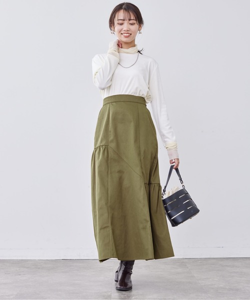 Chez toi（シェトワ）の「ベロア×シアータートルネック（Tシャツ/カットソー・レディース・オレンジ/ブラック/オフホワイト・FREE）」の12枚目の写真