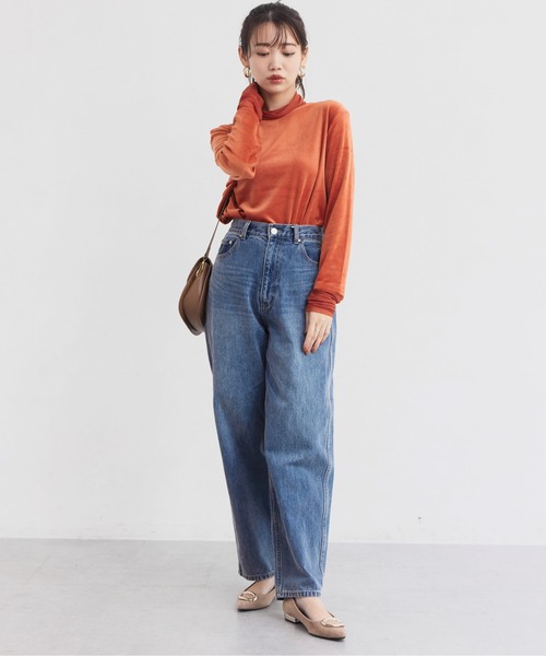 Chez toi（シェトワ）の「ベロア×シアータートルネック（Tシャツ/カットソー・レディース・オレンジ/ブラック/オフホワイト・FREE）」の22枚目の写真