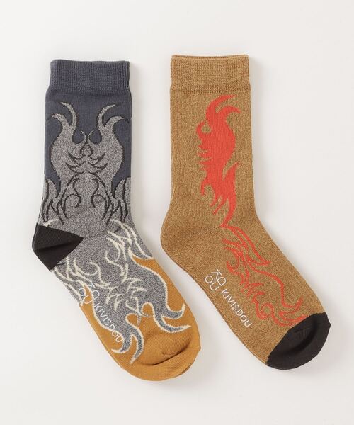 KIVISDOU(キビスドウ)の「【2足セット】KIVISDOUフレイム クルーソックス レディース 靴下(ソックス/靴下・レディース・A・S)」の13枚目の写真
