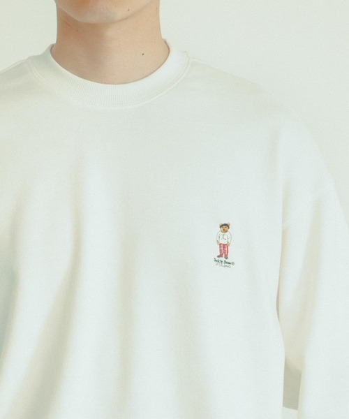 ITEMS URBANRESEARCH（アイテムズ アーバンリサーチ）の「TEDDY BEAR スウェットプルオーバー（スウェット・メンズ・グレー系その他/オフホワイト/ブラック・LARGE/MEDIUM）」の2枚目の写真