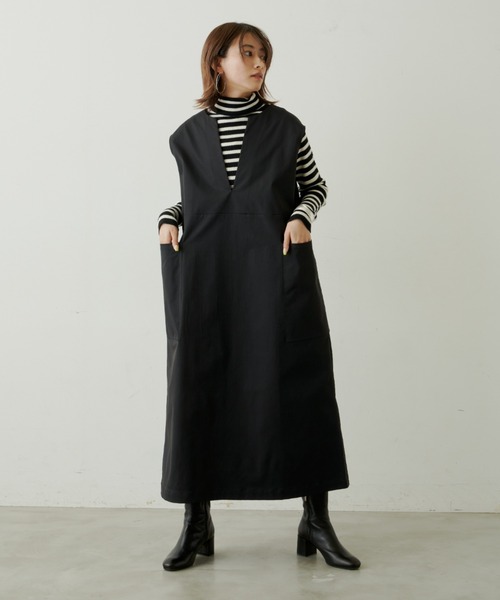 Libra Cue(リブラ キュー)の「ボーダーリブタートルネックプルオーバー(ニット/セーター・レディース・ブラック/グレー・FREE)」の12枚目の写真