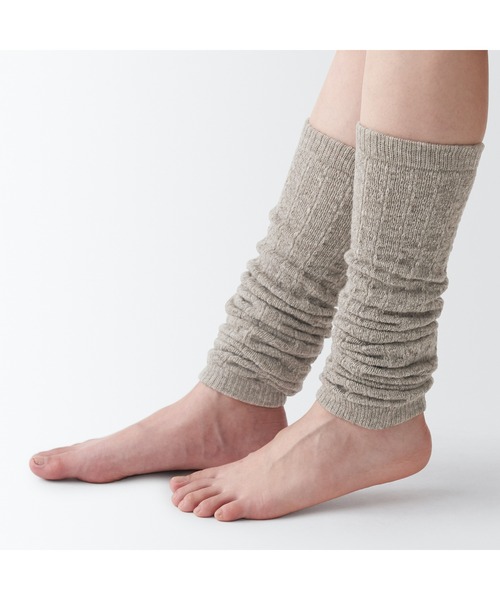 無印良品（ムジルシリョウヒン）の「ヤク混　手にも使える　レッグウォーマー（ソックス/靴下・レディース・ライトベージュ/ブラック/ブラウン系3/チャコールグレー・FREE）」の13枚目の写真
