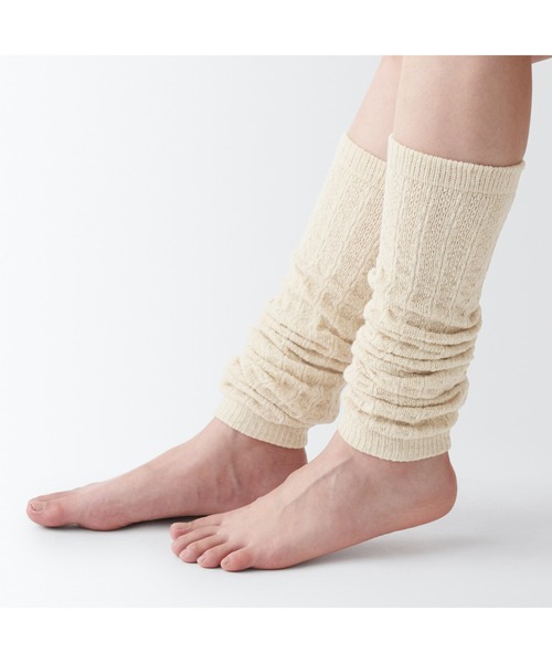 無印良品（ムジルシリョウヒン）の「ヤク混　手にも使える　レッグウォーマー（ソックス/靴下・レディース・ライトベージュ/ブラック/ブラウン系3/チャコールグレー・FREE）」の17枚目の写真