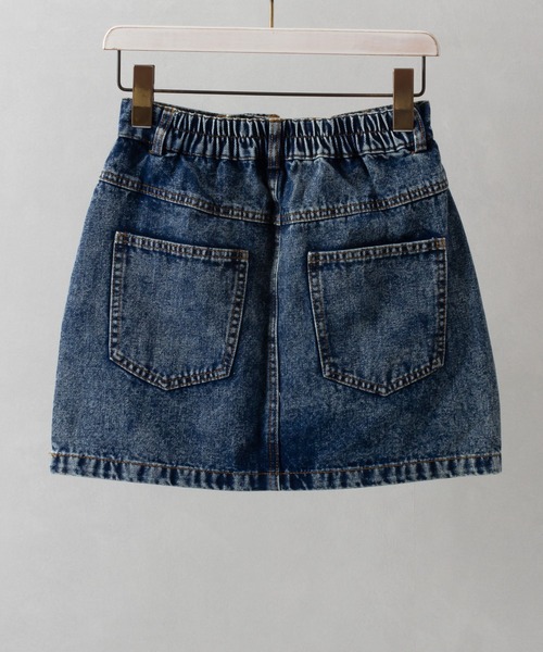 SpRay（スプレイ）の「デニムミニスカート（デニムスカート・レディース・ブラック/ブルー・FREE）」の4枚目の写真