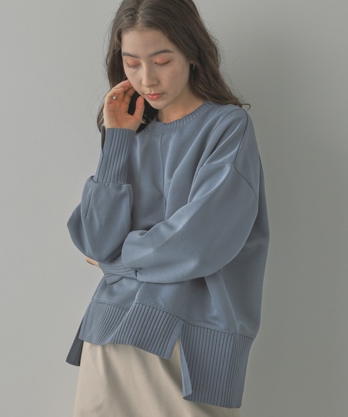 saloon（サルーン）の「SALOON(サルーン)/《新色登場》軽量ボンディングプルオーバー【洗濯機洗い可】（Tシャツ/カットソー・レディース・ブラック/ライトグレー/ブルー/オレンジ系その他/アイボリー/ライム・FREE）」の5枚目の写真