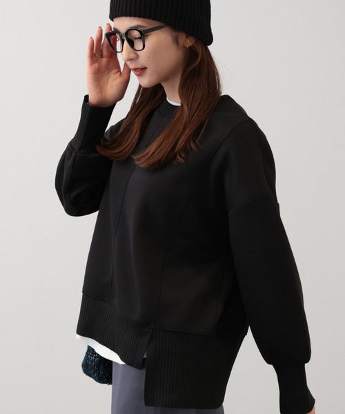 saloon（サルーン）の「SALOON(サルーン)/《新色登場》軽量ボンディングプルオーバー【洗濯機洗い可】（Tシャツ/カットソー・レディース・ブラック/ライトグレー/ブルー/オレンジ系その他/アイボリー/ライム・FREE）」の3枚目の写真