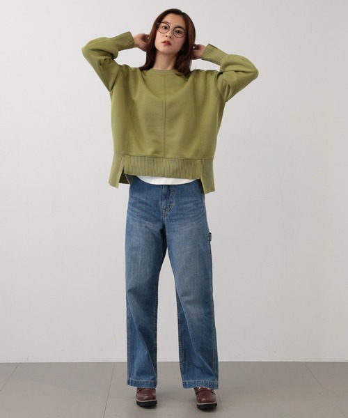 saloon（サルーン）の「SALOON(サルーン)/《新色登場》軽量ボンディングプルオーバー【洗濯機洗い可】（Tシャツ/カットソー・レディース・ブラック/ライトグレー/ブルー/オレンジ系その他/アイボリー/ライム・FREE）」の7枚目の写真
