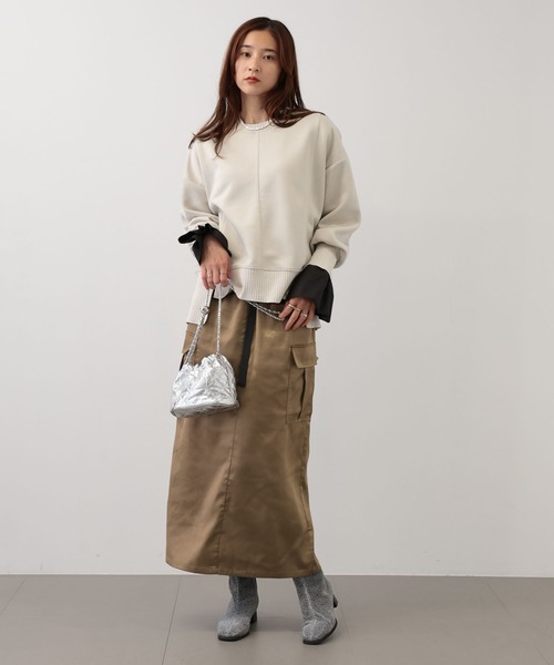 saloon（サルーン）の「SALOON(サルーン)/《新色登場》軽量ボンディングプルオーバー【洗濯機洗い可】（Tシャツ/カットソー・レディース・ブラック/ライトグレー/ブルー/オレンジ系その他/アイボリー/ライム・FREE）」の19枚目の写真