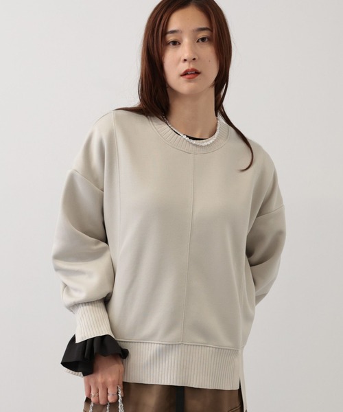 saloon（サルーン）の「SALOON(サルーン)/《新色登場》軽量ボンディングプルオーバー【洗濯機洗い可】（Tシャツ/カットソー・レディース・ブラック/ライトグレー/ブルー/オレンジ系その他/アイボリー/ライム・FREE）」の20枚目の写真