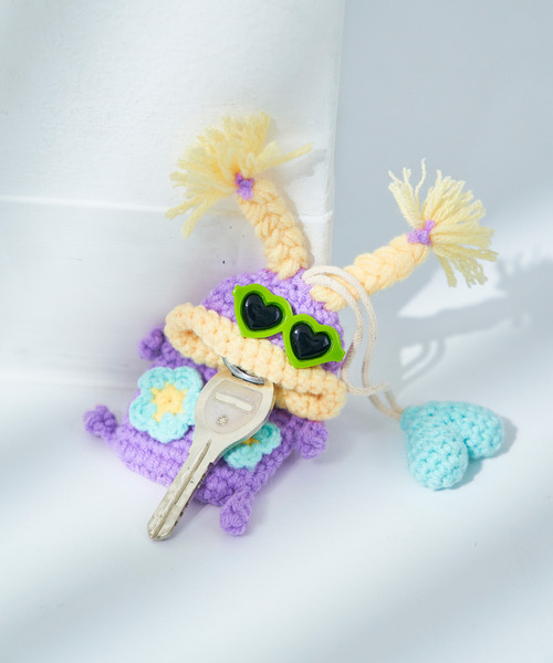 macaroni edge/マカロニエッジ〉毛糸のマスコット キーケース（キー