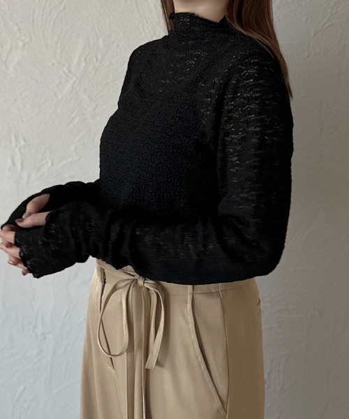 apres jour clair(アプレジュールクレア)の「【apres jour clair】指開きレーストップス【ZOZOTOWN限定アイテム】(Tシャツ/カットソー・レディース・ブラック/ブラウン系その他/アイボリー/オレンジ・フリー/X-LARGE)」の11枚目の写真