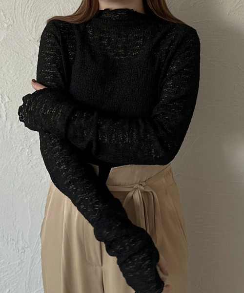 apres jour clair(アプレジュールクレア)の「【apres jour clair】指開きレーストップス【ZOZOTOWN限定アイテム】(Tシャツ/カットソー・レディース・ブラック/ブラウン系その他/アイボリー/オレンジ・フリー/X-LARGE)」の12枚目の写真