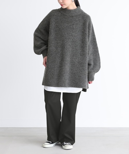 osharewalker（オシャレウォーカー）の「【廃盤】『畦編みハイネックニット』（ニット/セーター・レディース・ベージュ/ピンクベージュ/チャコール・FREE）」の9枚目の写真