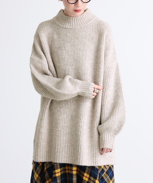 osharewalker（オシャレウォーカー）の「【廃盤】『畦編みハイネックニット』（ニット/セーター・レディース・ベージュ/ピンクベージュ/チャコール・FREE）」の10枚目の写真