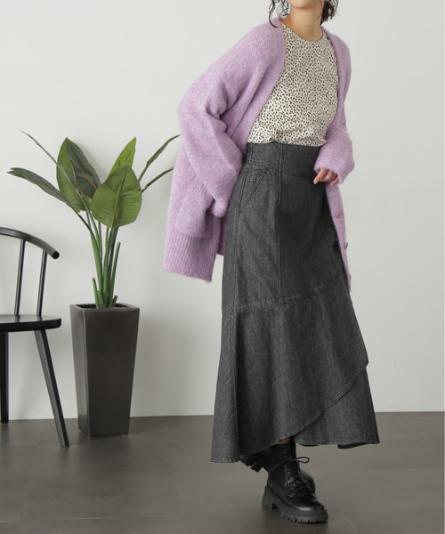 FREE'S MART（フリーズマート）の「◇ウール混リサイクルエコニットカーディガン（カーディガン/ボレロ・レディース・ベージュ/パープル/チャコールグレー/ブルー/ピンク・FREE）」の16枚目の写真