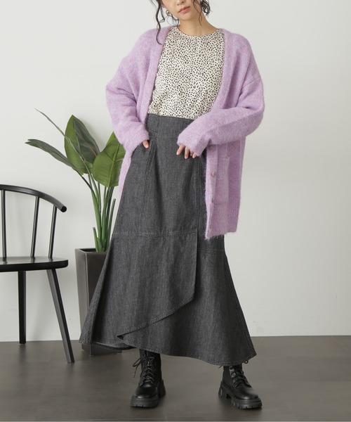 FREE'S MART（フリーズマート）の「◇ウール混リサイクルエコニットカーディガン（カーディガン/ボレロ・レディース・ベージュ/パープル/チャコールグレー/ブルー/ピンク・FREE）」の17枚目の写真