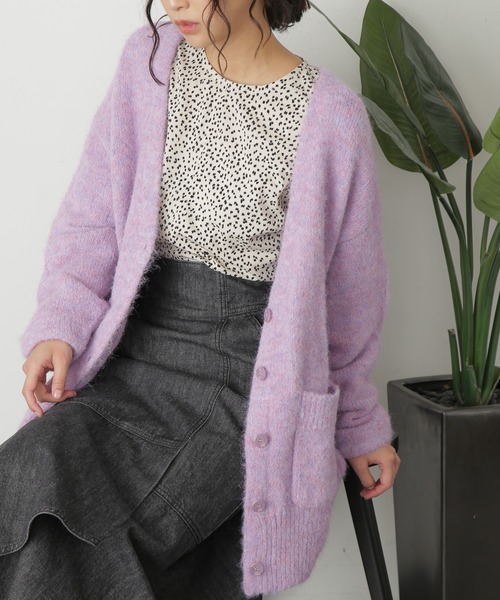 FREE'S MART（フリーズマート）の「◇ウール混リサイクルエコニットカーディガン（カーディガン/ボレロ・レディース・ベージュ/パープル/チャコールグレー/ブルー/ピンク・FREE）」の15枚目の写真