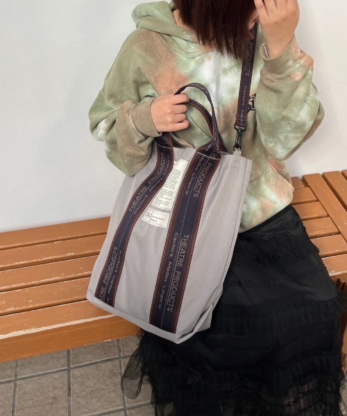 美品　THEATRE PRODUCTS リサイクルボトルJQテープスクエアトート リサイクルボトルJQテープスクエアトート-L-（トートバッグ