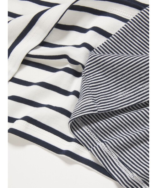 PETIT BATEAU（プチバトー）の「マリニエール＆ミラレキャミソール２枚組（キャミソール・レディース・ホワイト×ネイビー・LARGE/MEDIUM/SMALL）」の5枚目の写真