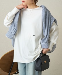 PUAL CE CIN | ワンポイントモノグラム刺繍スムース起毛プルオーバー(Tシャツ/カットソー)