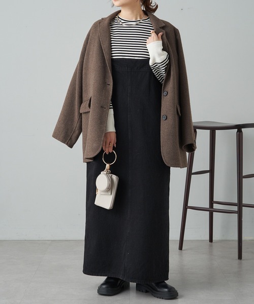 PUAL CE CIN（ピュアルセシン）の「ワンポイントモノグラム刺繍スムース起毛プルオーバー（Tシャツ/カットソー・レディース・ブラック/ブラック系その他/オフホワイト・FREE）」の20枚目の写真