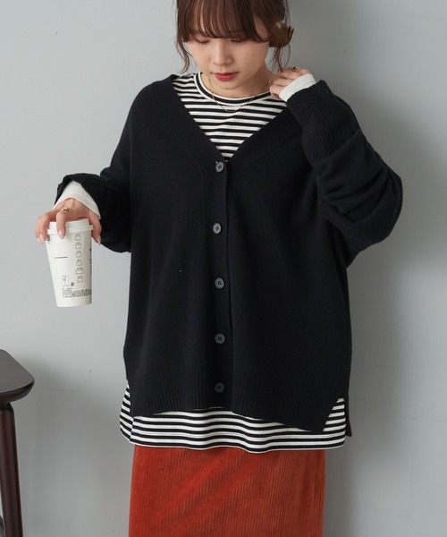 PUAL CE CIN（ピュアルセシン）の「ワンポイントモノグラム刺繍スムース起毛プルオーバー（Tシャツ/カットソー・レディース・ブラック/ブラック系その他/オフホワイト・FREE）」の16枚目の写真