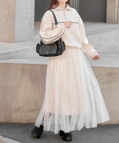 Chico（チコ）の「2WAYチュールボリュームスカート（スカート・レディース・アイボリー/チャコールグレー/ブラック/ライトグレー・FREE）」の11枚目の写真