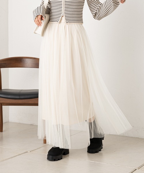 COMME des GARÇONS GIRL チュール付きボリュームスカート COMME des GARCONS コムデギャルソンガール チュールスカートXS