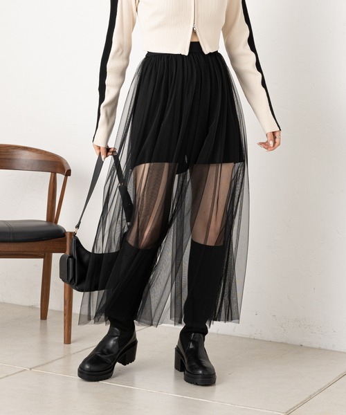 Chico（チコ）の「2WAYチュールボリュームスカート（スカート・レディース・アイボリー/チャコールグレー/ブラック/ライトグレー・FREE）」の17枚目の写真