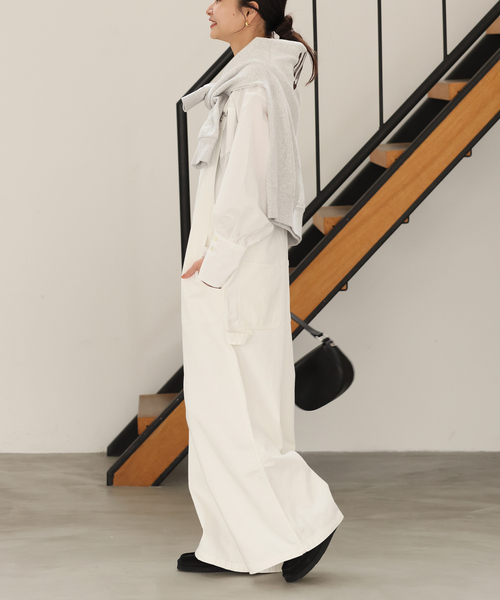 JOURNAL STANDARD（ジャーナルスタンダード）の「デニムオーバーオール（サロペット/オーバーオール・レディース・ブルー系その他/ホワイト・FREE）」の8枚目の写真