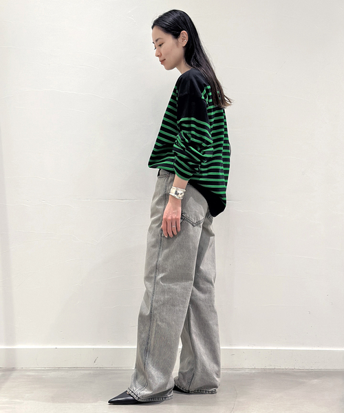 AP STUDIO（エーピーストゥディオ）の「【HAIKURE/ハイクル】別注色 WINONA painter denim（デニムパンツ・レディース・チャコールグレー・27/24/26/25）」の5枚目の写真