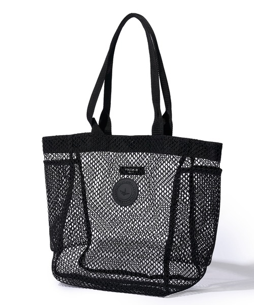 1piu1uguale3 RELAX(ウノピュウノウグァーレトレリラックス)の「【1PIU1UGUALE3 RELAX】MESH TOTE / メッシュトートバッグ(トートバッグ・メンズ・ブラック/ホワイト・FREE)」の2枚目の写真