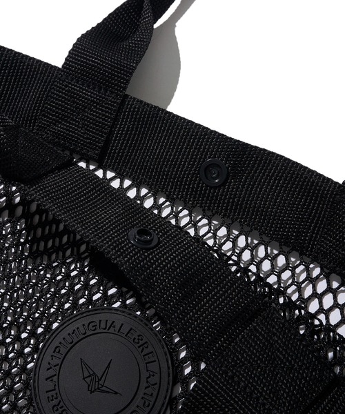 1piu1uguale3 RELAX(ウノピュウノウグァーレトレリラックス)の「【1PIU1UGUALE3 RELAX】MESH TOTE / メッシュトートバッグ(トートバッグ・メンズ・ブラック/ホワイト・FREE)」の6枚目の写真