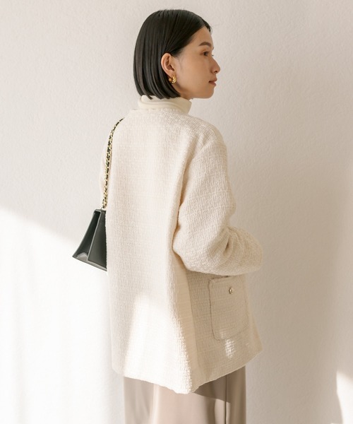 RIVE DROITE（リヴドロワ）の「ツイードノーカラージャケット（ノー