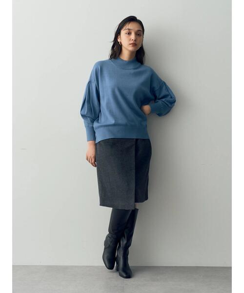YECCA VECCA(イェッカヴェッカ)の「ラップ風スカート(スカート・レディース・チャコールグレー・S/M)」の2枚目の写真