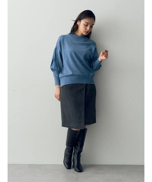 YECCA VECCA(イェッカヴェッカ)の「ラップ風スカート(スカート・レディース・チャコールグレー・S/M)」の3枚目の写真